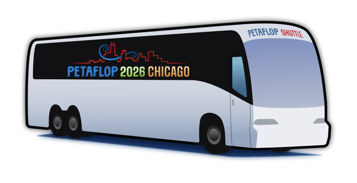 PetaFLOP 2026 Chicago shuttle bus